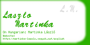 laszlo martinka business card